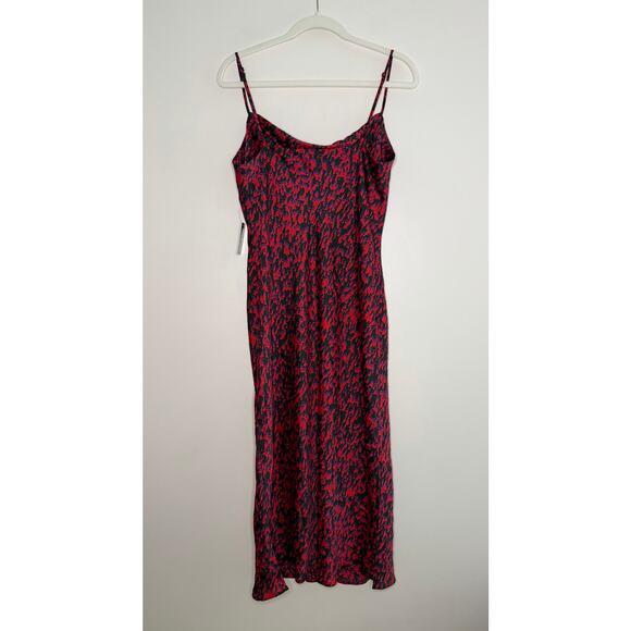 NWT Express Womens Satin Y2K Style Abstract Cowl Neck Slip Dress Spaghetti Large - Picture 3 of 6